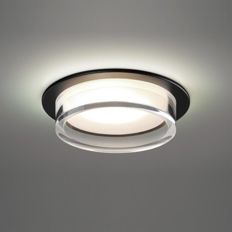 371026 Черный круглый встраиваемый светильник с акриловым кольцом под лампу GX53 макс 12Вт 220-240V IP20 Novotech GEM