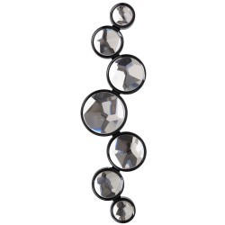 Odeon Light SPILLA 7174/15WLA Настенный современный дизайнерский LED бра с хрустальными плафонами, 15Вт, 1150Лм, CCT перекл. через выключатель 3000/3500/4000К, CRI90, 220В, IP20, черный полированный металл и хрусталь, длина 605 мм, ширина 182 мм, глубина 