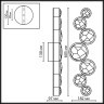 Odeon Light SPILLA 7174/15WLA Настенный современный дизайнерский LED бра с хрустальными плафонами, 15Вт, 1150Лм, CCT перекл. через выключатель 3000/3500/4000К, CRI90, 220В, IP20, черный полированный металл и хрусталь, длина 605 мм, ширина 182 мм, глубина 