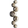Odeon Light SPILLA 7174/15WLA Настенный современный дизайнерский LED бра с хрустальными плафонами, 15Вт, 1150Лм, CCT перекл. через выключатель 3000/3500/4000К, CRI90, 220В, IP20, черный полированный металл и хрусталь, длина 605 мм, ширина 182 мм, глубина 