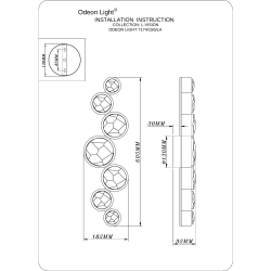 Odeon Light SPILLA 7174/15WLA Настенный современный дизайнерский LED бра с хрустальными плафонами, 15Вт, 1150Лм, CCT перекл. через выключатель 3000/3500/4000К, CRI90, 220В, IP20, черный полированный металл и хрусталь, длина 605 мм, ширина 182 мм, глубина 