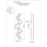 Odeon Light SPILLA 7174/15WLA Настенный современный дизайнерский LED бра с хрустальными плафонами, 15Вт, 1150Лм, CCT перекл. через выключатель 3000/3500/4000К, CRI90, 220В, IP20, черный полированный металл и хрусталь, длина 605 мм, ширина 182 мм, глубина 