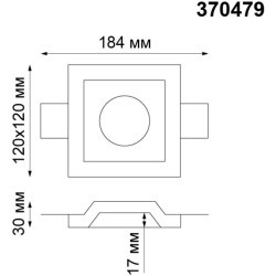Гипсовый светильник под покраску Novotech 370479 YESO под лампу 1xGU10 50W