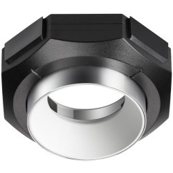 Novotech VARIO 371057 Безрамочный светильник-спот встраиваемый в ПВХ натяжной потолок с белой внутренней рамкой, сменная лампа GU10 до 12Вт (или LED модуль форм фактора MR16) 220V
