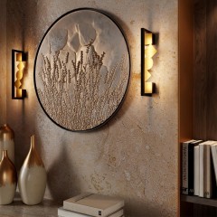 6691/7WL HIGHTECH ODL_EX24 017 Настенный светильник черный/.бронза браширов./металл/акрил поворотный на 360° IP20 LED 7W 184Лм 3000K GEOS