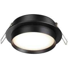 371032 Черный круглый встраиваемый светильник с металлическим кольцом под лампу GX53 макс 12Вт 220-240V IP20 Novotech LIRIO
