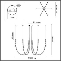 Люстра LED 70W 3000K Odeon Light MONELLA 6639/70L