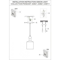 Подвесной светильник с 1 плафоном Odeon Light 4085/1 BOLLI под лампу 1xE27 1*40W