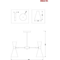 Люстра потолочная Lumion 3662/3C QUINN под лампы 3xE14 3*60W