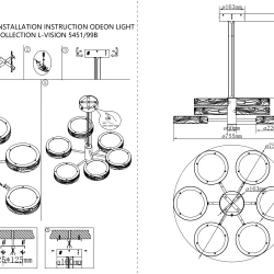 Никелевая подвесная люстра ODEON LIGHT EXCLUSIVE RIVIERA 5451/99LB, встроенный LED 99Вт, 2000/3000/4000К, CRI ≥80, 4100Лм, подключение 220В, диаметр 755 мм, высота 330-1721 мм, Переключатель на основании, 2000/3000/4000 K