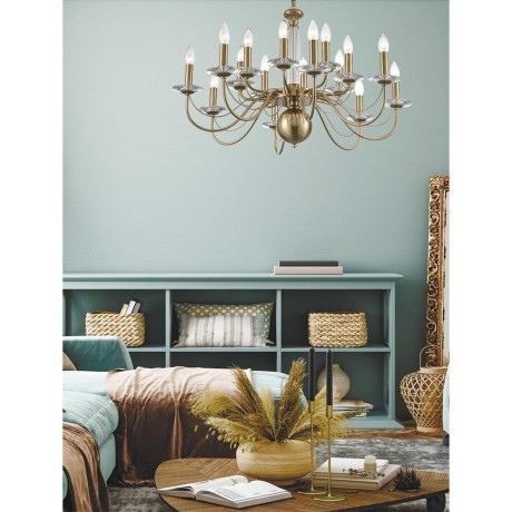 8033/16 CLASSI LN24 медь, металл/стекло Люстра подвесная Е14 16*40W 220V INCANTO