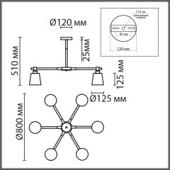 Люстра потолочная Е27 Lumion ROSALINA 8098/6C