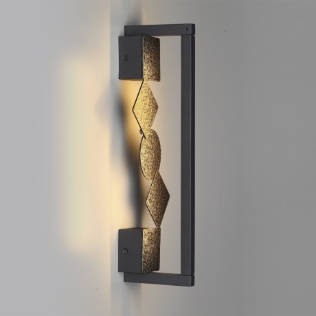 6692/7WL HIGHTECH ODL_EX24 017 Настенный светильник черный/фактура crack ice/металл/акрил поворотный на 360° IP20 LED 7W 184Лм 3000K GEOS