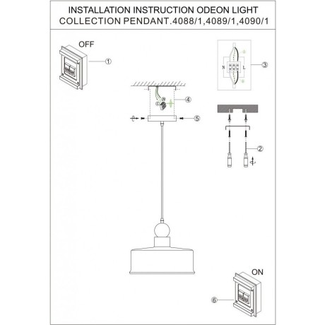Подвесной светильник с 1 плафоном Odeon Light 4088/1 BOLLI под лампу 1xE27 1*40W