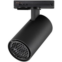 Novotech SELENE 359903 Современный трековый поворотный LED-светильник-спот направленного света для однофазной двухжильной системы BASE, 10Вт, 610Лм, 4000К, угол 36°, CRI90, UGR19, 220В, IP20, черный алюминий, длина 120 мм, ширина 55 мм, высота 87 мм