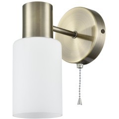 8100/1W COMFI LN25 бронза/белый металл/стекло Бра Е14 1*40W 220V MAVE