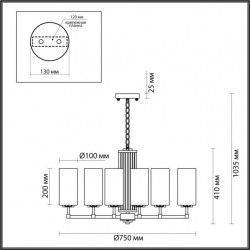 Люстра подвесная Odeon Light 4990/8 KASALI под лампы 8xE27 8*40W
