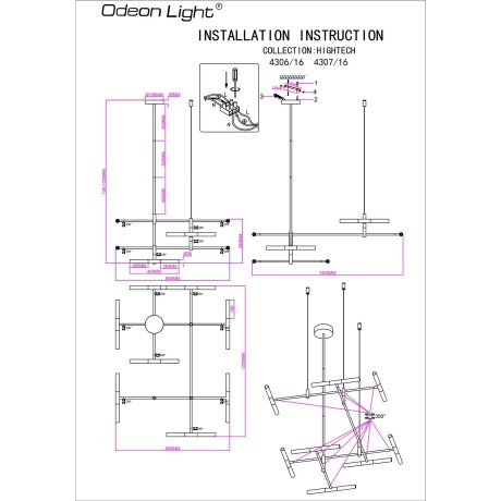Потолочный светильник IP20 G9 40W *16 180° 220V SOHO 4306/16