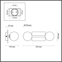 Бра IP44 G9 2*40W 220V ASTRID 4566/2W 