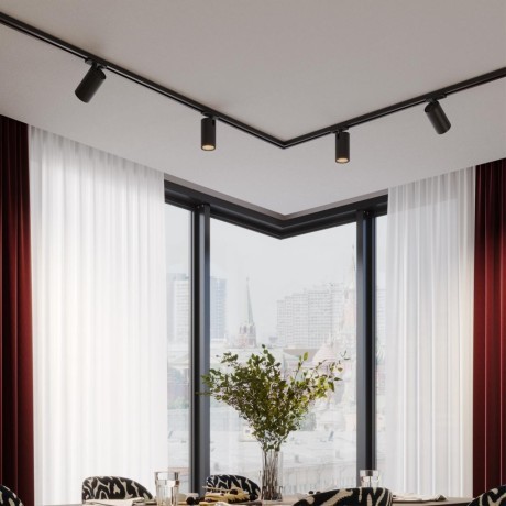 Novotech SELENE 359917 Современный трековый поворотный LED-светильник-спот направленного света для однофазной двухжильной системы BASE, 20Вт, 1264Лм, 3000К, угол 36°, CRI90, UGR19, 220В, IP20, черный алюминий, длина 137,5 мм, ширина 65 мм, высота 99 мм
