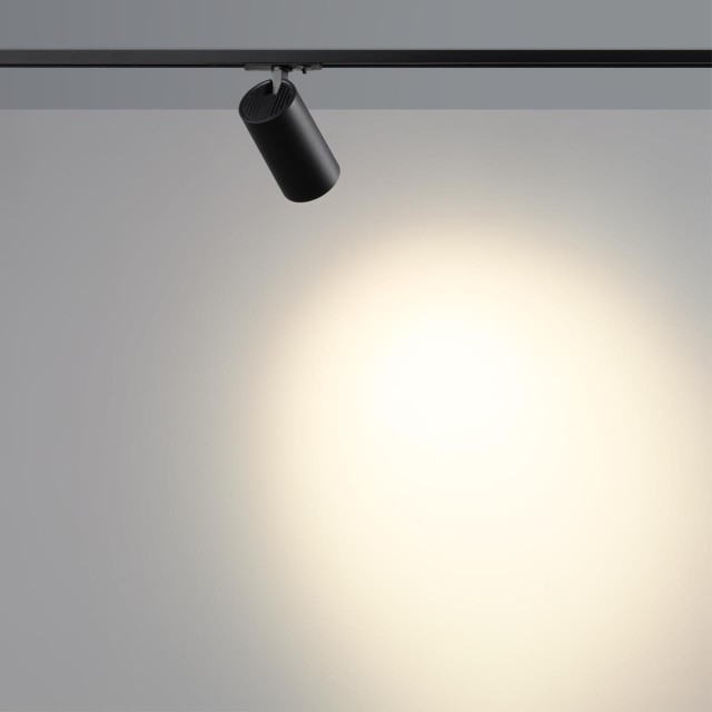 Novotech SELENE 359917 Современный трековый поворотный LED-светильник-спот направленного света для однофазной двухжильной системы BASE, 20Вт, 1264Лм, 3000К, угол 36°, CRI90, UGR19, 220В, IP20, черный алюминий, длина 137,5 мм, ширина 65 мм, высота 99 мм