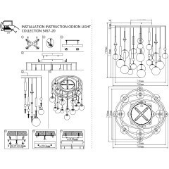 5457/21C Люстра потолочная премиум, коричневая, лампы G9 20шт (нет в компл) + LED 20W 2500K 1850лм ODEON LIGHT EXCLUSIVE CALLISTO