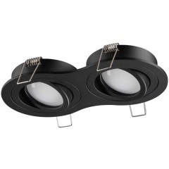 371024 Черный двойной встраиваемый светильник 2x92мм с поворотными лампами GU10 2x50W 220-240V IP20 Novotech MORUS