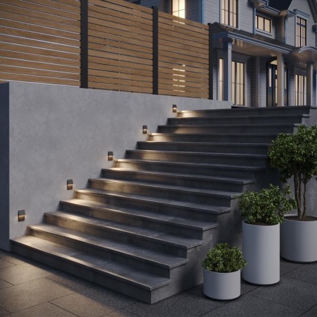 Уличная подсветка для лестниц встраиваемая в стену с переключателем цветовой температуры и влагозащитой Novotech IP65 LED 3W 100-240V 2700К\3200К\4000К SCALA 359724