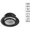 Novotech LIRIO 371051 Встраиваемый современный круглый точечный потолочный светильник для натяжного и гипсокартонного потолка, лампа 1xGU10 до 12Вт, 220В, IP20, черный матовый алюминий и акрил, диаметр 88,5 мм, высота 38,5 мм, врезное отверстие 75 мм
