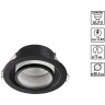 Novotech LIRIO 371051 Встраиваемый современный круглый точечный потолочный светильник для натяжного и гипсокартонного потолка, лампа 1xGU10 до 12Вт, 220В, IP20, черный матовый алюминий и акрил, диаметр 88,5 мм, высота 38,5 мм, врезное отверстие 75 мм