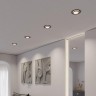 Novotech LIRIO 371051 Встраиваемый современный круглый точечный потолочный светильник для натяжного и гипсокартонного потолка, лампа 1xGU10 до 12Вт, 220В, IP20, черный матовый алюминий и акрил, диаметр 88,5 мм, высота 38,5 мм, врезное отверстие 75 мм