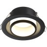 Novotech LIRIO 371051 Встраиваемый современный круглый точечный потолочный светильник для натяжного и гипсокартонного потолка, лампа 1xGU10 до 12Вт, 220В, IP20, черный матовый алюминий и акрил, диаметр 88,5 мм, высота 38,5 мм, врезное отверстие 75 мм