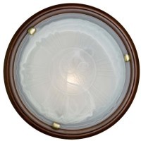 Светильник стекло/белое/темный орех E27 2*100Вт D460 Sonex  LUFE WOOD 236
