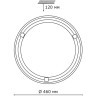 Светильник стекло/белое/темный орех E27 2*100Вт D460 Sonex LUFE WOOD 236