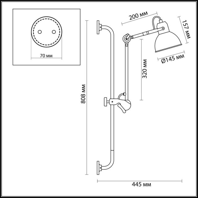 Настенный светильник на гибкой ножке Odeon Light 4126/1WA ARTA под лампу 1xE14 1*40W