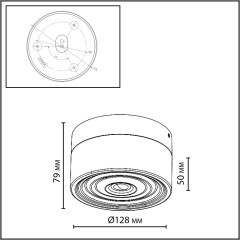 Настенно-потолочный светильник IP65 LED 6W 410Лм 2200/2700/3000K 120° 220-240V RONDA 7156/6CL