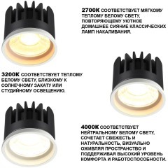359821 Белый светодиодный модуль с перекл. цв. температуры и мощности 6-8-10Вт макс. 820Лм CRI90 45° 2700-3200-4000К IP20 220V Novotech DIOD MOD (замена ламп MR16 цоколей GU10, GU5.3)