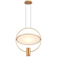 7028/2L HIGHTECH ODL25 золото/белый матовый/ металл/акрил Подвесной светильник золот. поворотный 150°  IP20 LED GU10 2*7W ORBITE