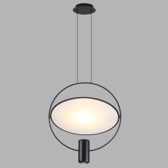 7029/2L HIGHTECH ODL25  черный/бел матовый металл/акрил Подвесной светильник черный  поворотный 150°  IP20 LED GU10 2*7W ORBITE