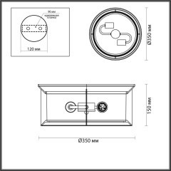 Уличный потолочный светильник Odeon Light 4961/2C MAVRET IP44 под лампы 2xE27 2*60W