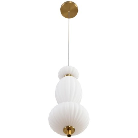 8369/15L Подвесной светодиодный светильник с белым плафоном и латунным основанием 15Вт 890Лм 3000К 220V LUMION LIALDA