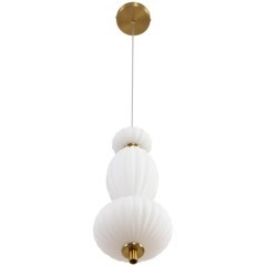 8369/15L Подвесной светодиодный светильник с белым плафоном и латунным основанием 15Вт 890Лм 3000К 220V LUMION LIALDA