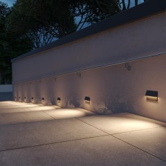 Уличная подсветка для лестниц встраиваемая в стену с переключателем цветовой температуры и влагозащитой Novotech IP65 LED 3W 100-240V 2700К\3200К\4000К SCALA 359725