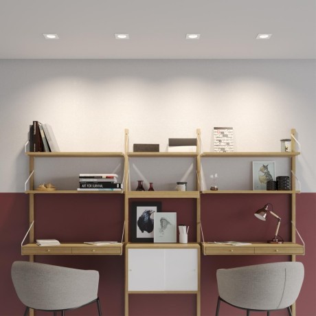 371001 Квадратный белый встраиваемый спот с антибликовым фильтром под лампу GU10 Novotech MORUS WIR