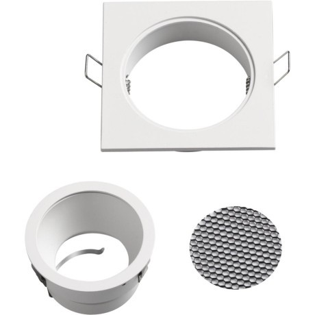 371001 Квадратный белый встраиваемый спот с антибликовым фильтром под лампу GU10 Novotech MORUS WIR