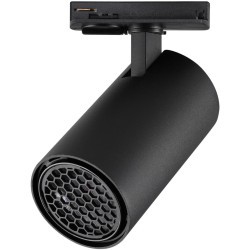 Novotech SELENE 359919 Современный трековый поворотный LED-светильник-спот направленного света для однофазной двухжильной системы BASE, 20Вт, 1400Лм, 4000К, угол 36°, CRI90, UGR19, 220В, IP20, черный алюминий, длина 137,5 мм, ширина 65 мм, высота 99 мм