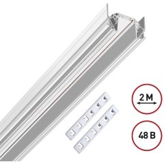 Магнитный 2м плоский шинопровод для гарпунных натяжных потолков Novotech Smal 135202