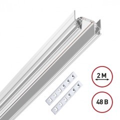 Магнитный 2м плоский шинопровод для гарпунных натяжных потолков Novotech Smal 135202