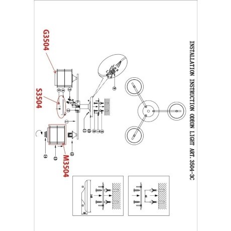 Люстра потолочная Lumion 3504/3C ROTONDUM под лампы 3xE27 3*60W