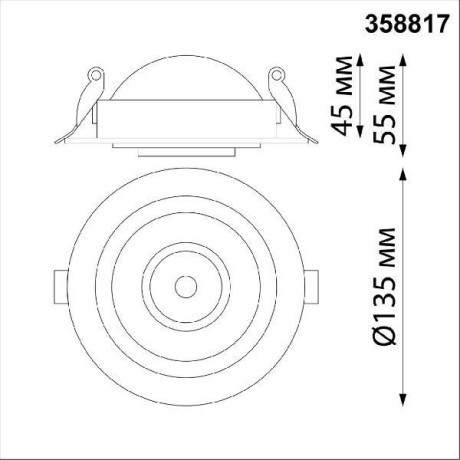 Встраиваемый светильник Novotech 358817 GESSO светодиодный LED 18W